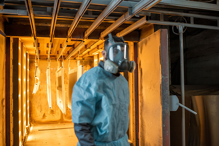 Wearing Asbestos PPE